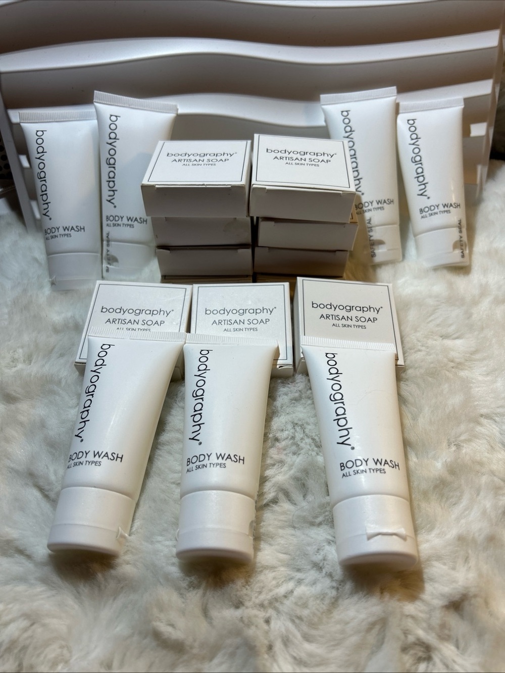 Bodyography Travel Amenities Super Set - 18 Items -Artisan Soap &Body Wash New